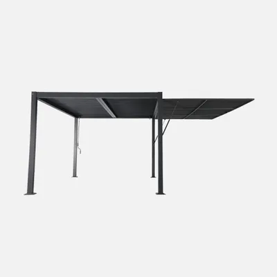 Immagine prodotto di Tenda laterale retrattile in alluminio e textilene per pergola bioclimatica, 4m, Antracite