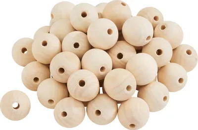 Produktbild von VBS XXL Holzkugeln durchgebohrt Ø 35 mm, 50 Stück