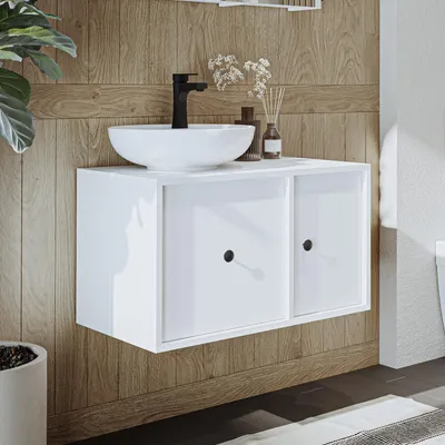 Image de Ensemble de meubles de salle de bains Roomart GUSTO-I-75, 2 pièces, largeur 75 cm, blanc