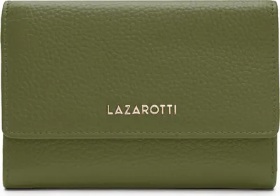 Image de Lazarotti Cuir porte-monnaie Bologna Leather Zip Wallet With 15 Card Slots Olive