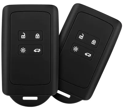 Productafbeelding van 2 stuks siliconen sleutelhoezen voor Renault Smartkey, geschikt voor keyless entry, kleur: zwart