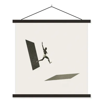 Produktbild von MuchoWow® Textilposter Jahrgang - Mann - Design 40x40 cm mit schwarzem Rahmen - Fotos