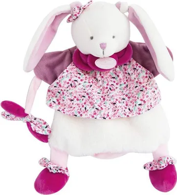 Obrázek produktu pro Doudou Plyšový maňásek zajíček růžový 28 cm