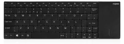 Produktbild von Kabellose Tastatur RAPOO E2710, Multimedia, 2,4 GHz, Touchpad, Kyrillisch, Schwarz