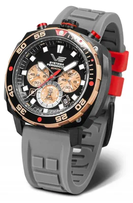 Produktbild von Vostok Europe Systema Periodicum Boron Chronograph Herrenuhr inkl.2 Armbänder Leder/Silikon - VK67-650E721