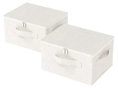 Immagine prodotto di Set di 2 scatole pieghevoli con coperchio, colore beige