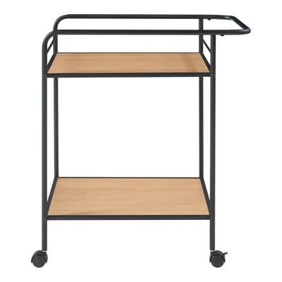 Produktbild von Servierwagen ’Hole’ mit 2 Ablagen 72 x 62 x 45 cm Schwarz/Eiche-Optik