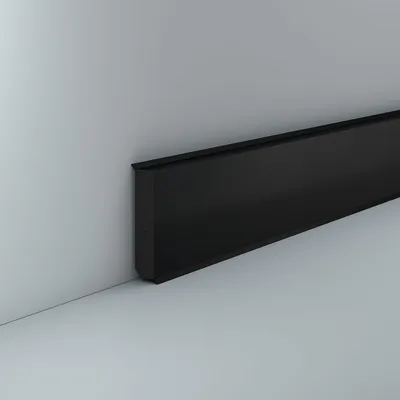 Produktbild von Sockelleiste Kunststoff 12 x 60 Hartschaum Schwarz PVC Dichtlippe Feuchtraum