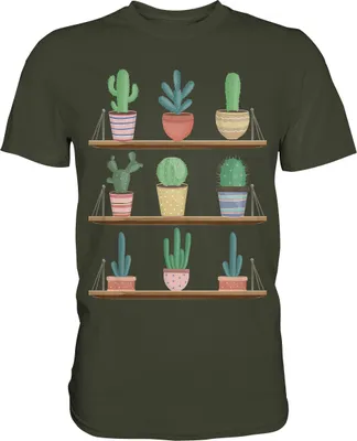 Produktbild von Kaktus Pflanzen Sukkulenten T-Shirt – Urban Khaki / XXL