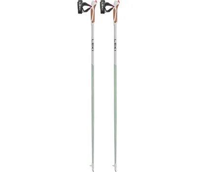 A pair of LEKI Passion hiking poles against a white background.