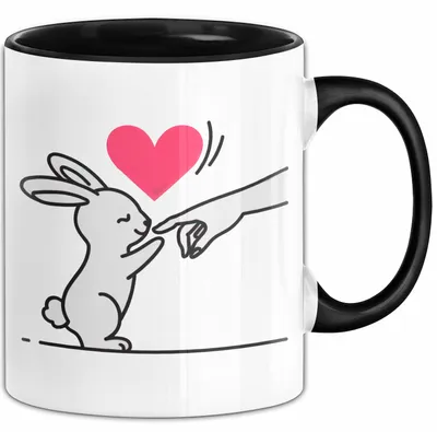 Produktbild von Kaninchen Hase Tierliebhaber Tasse Geschenk Lustige Geschenkidee Spruch (Schwarz)