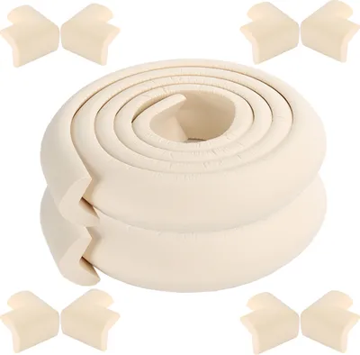 Produktbild von CANDeal 4 Meter L-Form Kantenschutz und 8 x Eckenschutz-Set, Premium-High-Density-Schaum baby schützende Haushaltswerkzeug für Tisch, Bank und andere Wohnmöbel - Beige