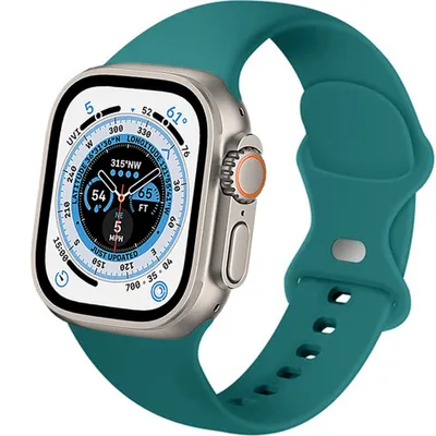 Produktbild von Strap-It Apple Watch Ultra Armband Silikon (Kieferngrün)