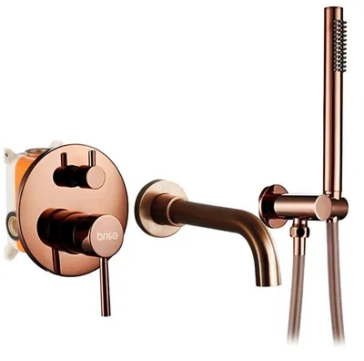 Immagine prodotto di Rubinetto per vasca - Rubinetto per lavabo - Rubinetto termostatico - Miscelatore per doccia - Oro rosa - Acciaio inossidabile e ottone