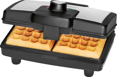 Produktbild von Clatronic Waffeleisen m. 2 großen Backflächen | Antihaftbeschichtung | belgische Waffel | stufenlos regelbarer Bräunungsgrad | Waffle Maker | WA 3606