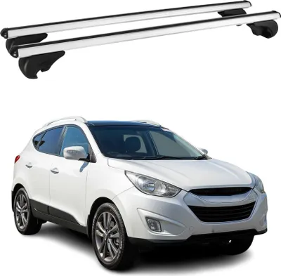 Image de Barres de toit Transversales pour Hyundai IX35 2010-2015 Aluminium Argent
