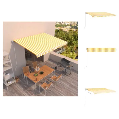 Produktbild von vidaXL Markise Automatisch Einziehbar 450x300 cm Gelb und Weiß -  Markisen