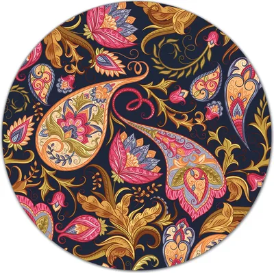 Produktbild von Glas-Herdabdeckplatte Glaskeramikkochfeld-Abdeckung Schneideplatten - 40 cm - Paisley Buntes Rosa