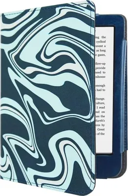 Produktbild von Dutch Shield - Luxe Case Hülle für das Tolino Shine 4 Ebook - Klapphülle Ereader Schutzhülle Cover Grün,Blau