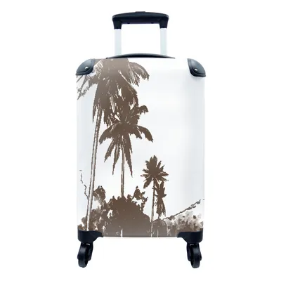 Produktbild von MuchoWow® Koffer Handgepäck Trolley Rollkoffer Kleine Reisekoffer mit 4 Rollen - Palme - Himmel - Berg - Cabin Size < 55x40x23 cm & 55x40x20 cm - Fotokoffer - Kabinenkoffer - Boardgepäck - Reise-Box - Reisekoffer - Reisegepäck - Koffer mit Bild - Trolley für Kinder