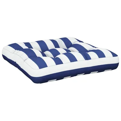 Immagine prodotto di vidaXL Cuscino Pallet a righe bianche e blu 58x58x10 cm Tessuto Oxford