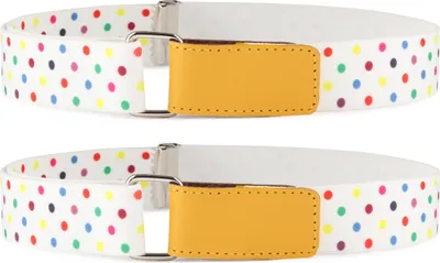 Image de 2x Ladeheid Kinder Ceinture élastique 1-6 ans 34-65 cm P15 (blanc/jaune/pois, 1-6 ans)