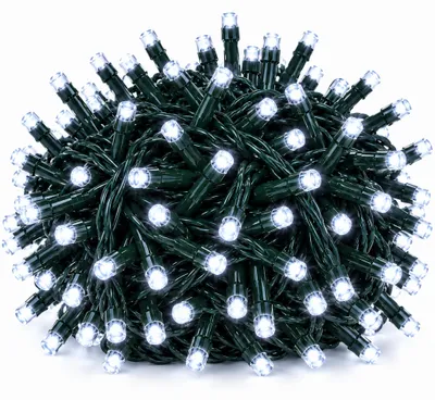 Productafbeelding van Extralink, LED-lichtketting, 200 LED's, koud wit licht, lengte 3 + 10 meter, geschikt voor binnen- en buitengebruik