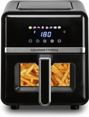 Zdjęcie produktu dla Gourmetmaxx 16539, Frytkownica na gorące powietrze, 5 l, 200 °C, 4 os., Pojedyńczy, Czarny