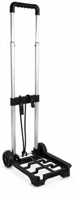 Productafbeelding van Opvouwbare transportwagen - Telescopische kruiwagen - Aluminium - Met wielen - 24 x 30 x 90 cm - Zwart