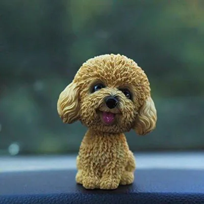 Produktbild von Knikkende Hond Dashboard Accessoire, Schattige Bobbelhoofd Puppy Figurine (Geel)