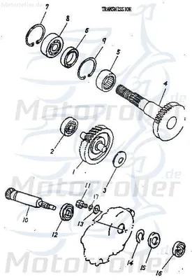 Produktbild von AEON Cobra 100 Zwischenrad Getriebe ATV 100ccm 2Takt 23420-117-000 Motorroller.de Getrieberad Getrieberitzel Zahnrad Getriebe Quad UTV