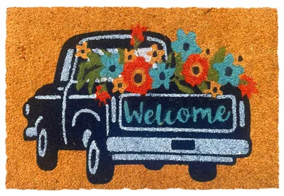 Produktbild von Relaxdays Fußmatte Kokos, Welcome, 60x40cm, rutschfest, wetterfest, Fußabstreifer innen & außen, Türvorleger, mehrfarbig