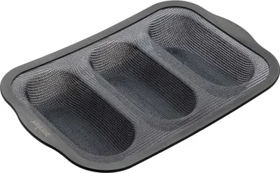 Produktbild von Zenker Minibaguette-Form 28 x 26 cm, hochwertige Glasfaserverstärkte Silikonbackform mit festen Nylon Rand, Baguetteform mit hervorragende Antihaft-Eigenschaften für zu Hause (Farbe: Schwarz)