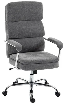 Image de Chaise de bureau pour télétravail, tissu velours ergonomique, gris