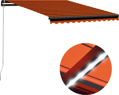 Produktbild von Markise Manuell Einziehbar LED 350x250 cm Orange & Braun