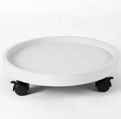 Image de Chariot de pot de fleurs rond avec roulettes pivotantes à 360°