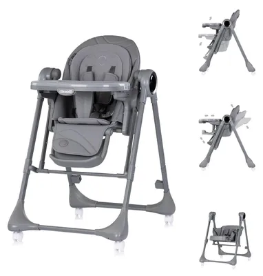 Produktbild von Chipolino Hochstuhl Master Class 2 in 1 elektrisch Babyschaukel Fernbedienung dunkelgrau