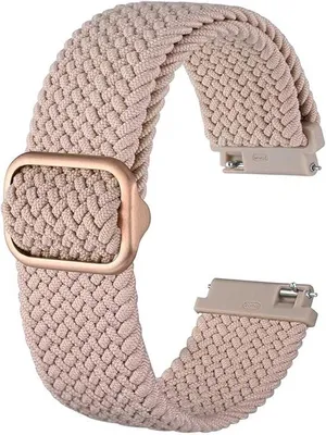 Image de Bracelet en nylon, bracelet tressé ajustable pour homme et femme, 22 mm - rose