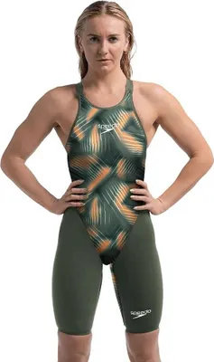 Image de Maillot de bain de compétition Speedo Fastskin Lzr Pure Valor 2.0 Kneeskin, dos nu, vert, taille 25 (UK), femme, vert, taille 25 (UK)