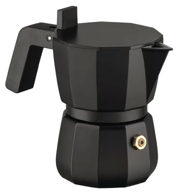 Zdjęcie produktu dla Alessi Moka DC06 / 1 B Ekspres do kawy Espresso 1 Black Cup Aluminium Design David Chipperfield