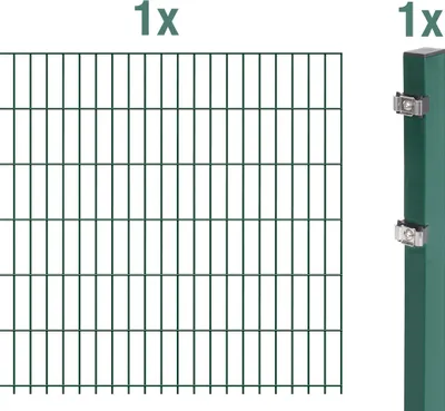 Produktbild von Alberts Doppelstabmatten-Anbauset 6-5-6 Gitterzaun Höhe 83-203 cm, Länge 2,5 m, Farbe:grün, Zaun-Höhe:123 cm