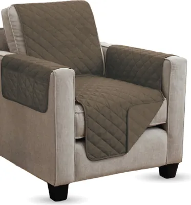 Produktbild von Bestlivings Sesselschoner, Braun, 190x165cm, mit Armlehnen, gesteppt, mit Taschen, 100% Polyester, universelle Passform, angenehme Haptik, erhöhter Sitzkomfort