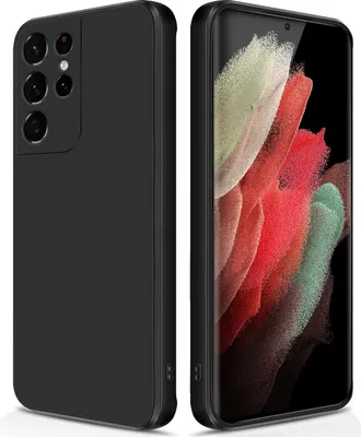 Image de Etui silicone fin pour Samsung Galaxy S21 Ultra 5G silicone liquide souple, mat, résistant aux rayures noir