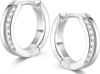 Produktbild von SILBERKETTEN STORE Creolen mit Zirkonia, SJR - 925 Silber