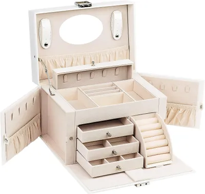 Image de Boîte à bijouxPolyuréthaneavec serrure pour femmes