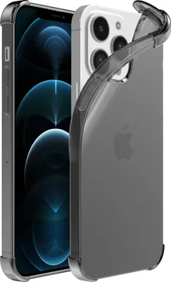 Image de Smartphonica iPhone 12/12 Pro
  housse en silicone transparente antichoc avec bumper - Noir