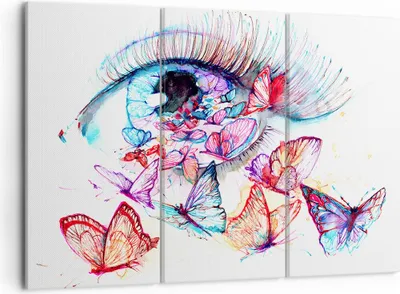 Produktbild von Bild auf Leinwand - Leinwandbild - Auge Butterflys Fantasie Fantasie - 105x70cm - Wand Bild - Wanddeko - Leinwanddruck - Bilder - Kunstdruck - Leinwand bilder - Wandkunst - CE105x70-3096