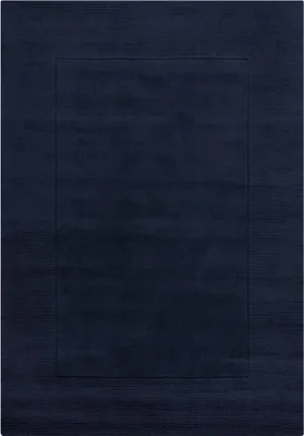 Productafbeelding van 160x230 cm Handgeweven vloerkleed, Tuscany, getextureerde wollen rand, blauw