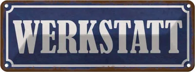 Produktbild von vianmo Blechschild 10x27 cm Werkstatt Auto Garage