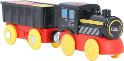 Image de Modèle de wagon de train magnétique, jeu de jouets de train électrique en bois solidement fixé, stimule l'imagination des enfants